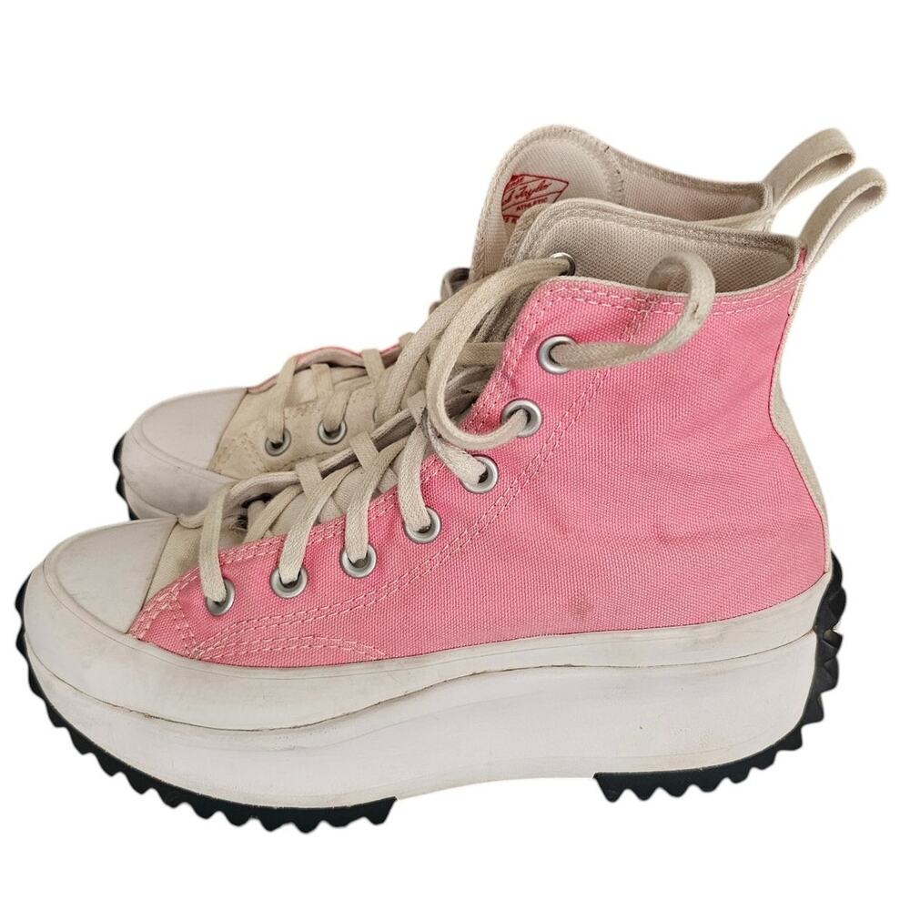 Converse Run Star Hike Platform High-Top Sneakers Pink White, Wms Sz 7, Mns 5.5